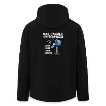 Funny Mail Carrier Mailman I Fitness Programm Post - Men’s Recycled Softshell Jacket by Stanley/Stella - black - Back - AI Model Male 185 light (185cm)