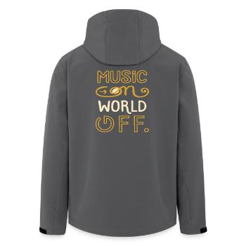 Musique sur Word Off - Fans de musique top Design - Veste softshell homme en polyester recyclé Stanley/Stella - noir - Dos - AI Model Male 185 light (185cm)
