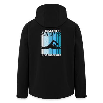 Swimming Water Sports Float Gifts - Men’s Recycled Softshell Jacket by Stanley/Stella - black - Back - AI Model Male 185 light (185cm)