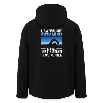 Swimming Water Sports Float Gifts - Men’s Recycled Softshell Jacket by Stanley/Stella - black - Back - AI Model Male 185 light (185cm)
