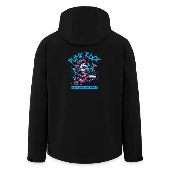 Punk Rock Rebellion Unicorn - Men’s Recycled Softshell Jacket by Stanley/Stella - black - Back - AI Model Male 185 light (185cm)