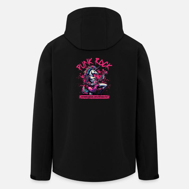 Punk Rock Rebellion Einhorn - Recycelte Männer Softshell-Jacke von Stanley/Stella - Schwarz