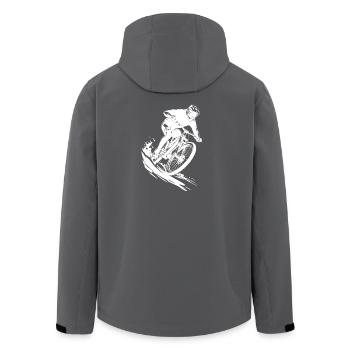 Mountainbike Biker Art Cycling - Men’s Recycled Softshell Jacket by Stanley/Stella - anthracite - Back - AI Model Male 185 light (185cm)