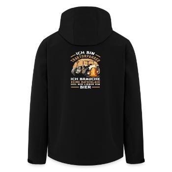 Tractor driver No advice Fun farm - Men’s Recycled Softshell Jacket by Stanley/Stella - black - Back - AI Model Male 185 light (185cm)