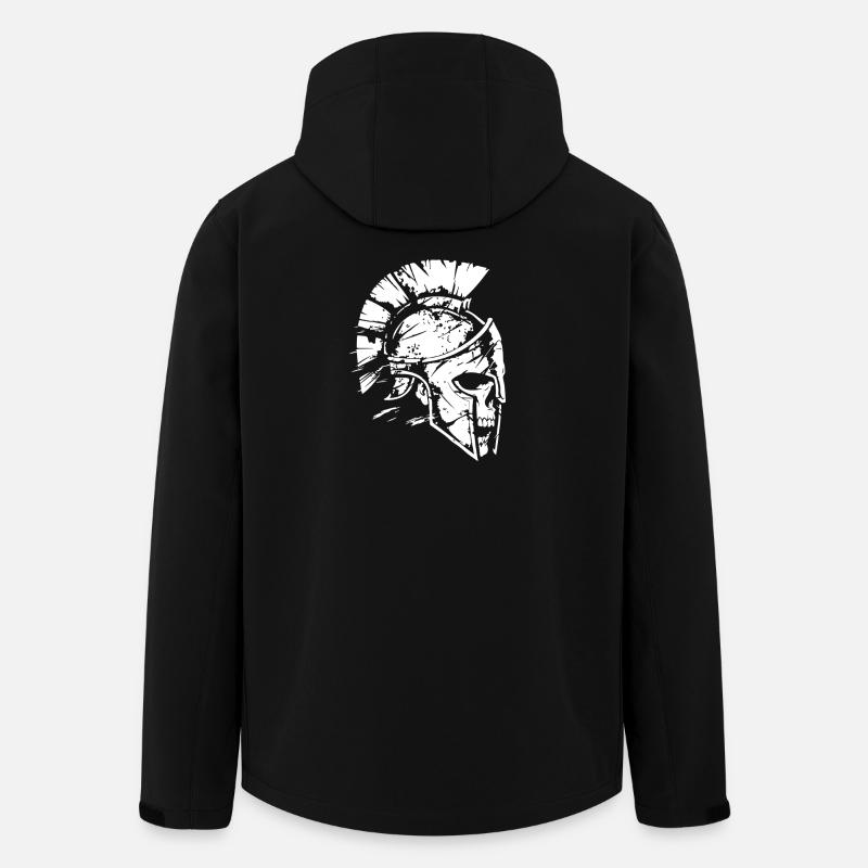 Spartan Warrior Helmet Silhouette - Men’s Recycled Softshell Jacket by Stanley/Stella - black