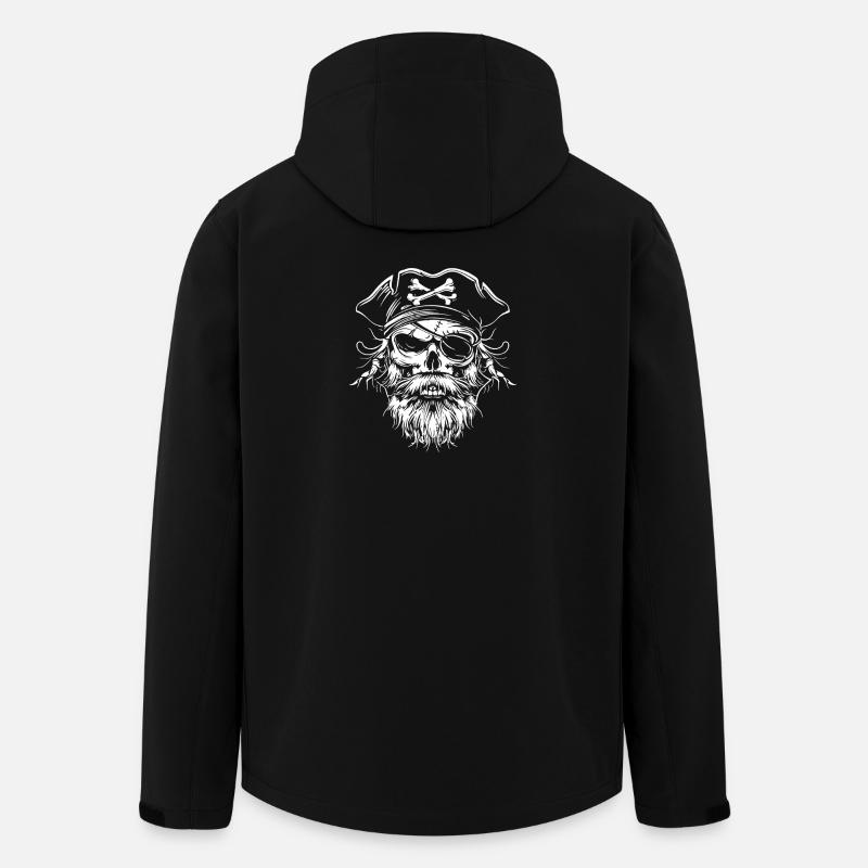 Piratenschädel Bartkapitän - Recycelte Männer Softshell-Jacke von Stanley/Stella - Schwarz