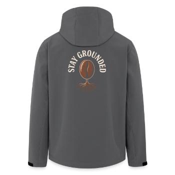 Stay Grounded Kaffee Bohne Mit Wurzeln - Recycelte Männer Softshell-Jacke von Stanley/Stella - Anthrazit - Hinten - AI Model Male 185 light (185cm)