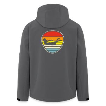 Schwimmen Wassersport Schwimmer Geschenke - Recycelte Männer Softshell-Jacke von Stanley/Stella - Schwarz - Hinten - AI Model Male 185 light (185cm)