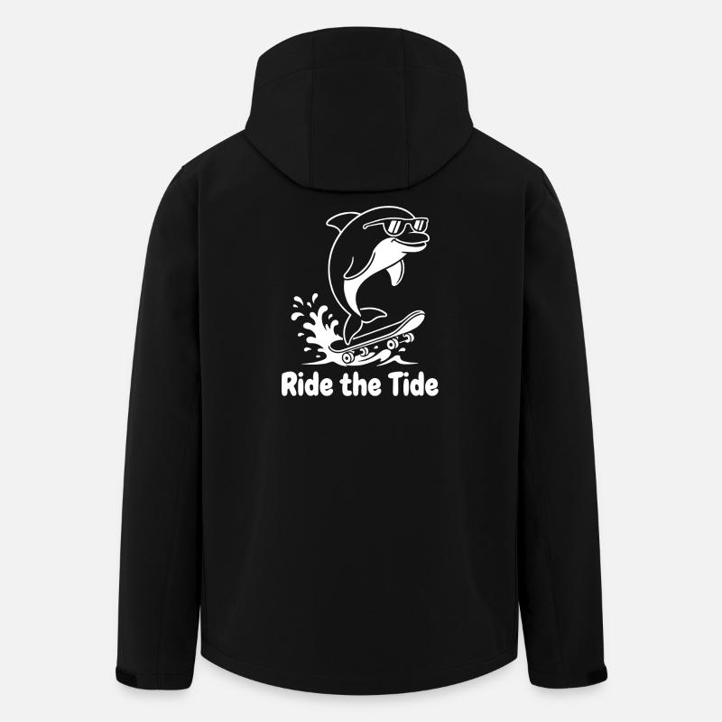 Dauphin Skateboard Wave - Veste softshell homme en polyester recyclé Stanley/Stella - noir