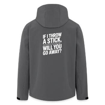 Wenn ich einen Stock werfe, gehst du dann weg? - Recycelte Männer Softshell-Jacke von Stanley/Stella - Schwarz - Hinten - AI Model Male 185 light (185cm)