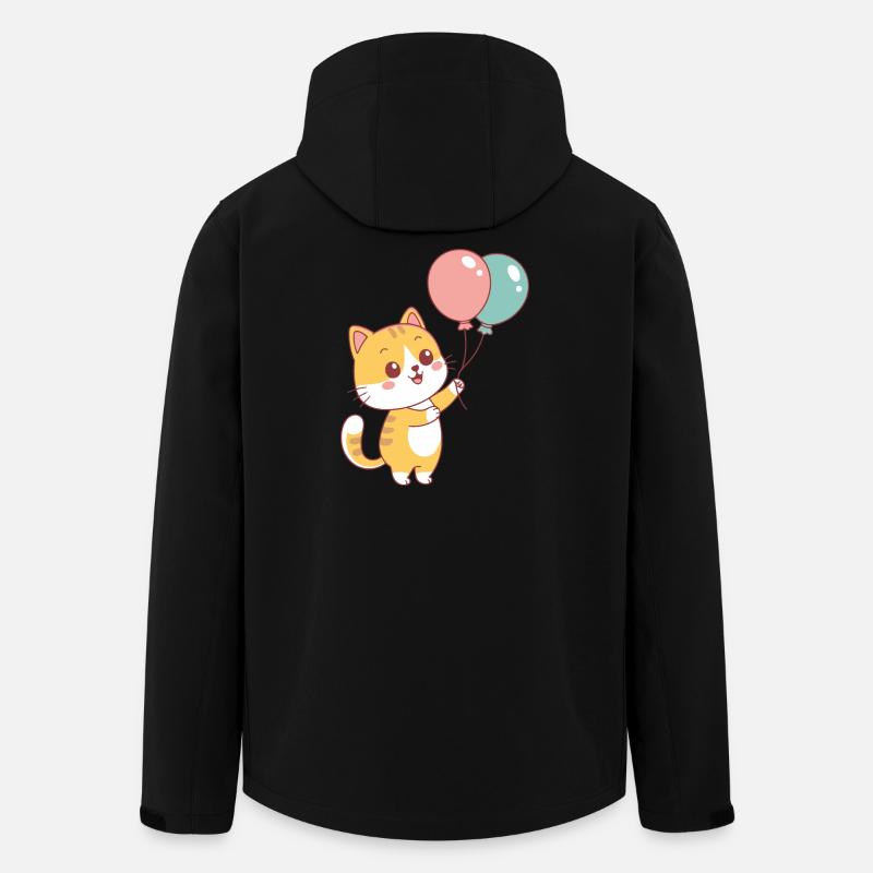 Katzenballon Pastell Joy - Recycelte Männer Softshell-Jacke von Stanley/Stella - Schwarz