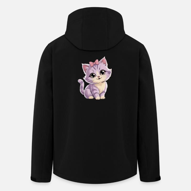 Kitten with bow - customizable - Men’s Recycled Softshell Jacket by Stanley/Stella - black