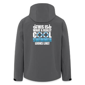 Schwimmen Wassersport Schwimmer Geschenke - Recycelte Männer Softshell-Jacke von Stanley/Stella - Schwarz - Hinten - AI Model Male 185 light (185cm)