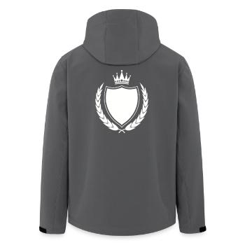 Emblème des armoiries royales - Veste softshell homme en polyester recyclé Stanley/Stella - charbon - Dos - AI Model Male 185 light (185cm)