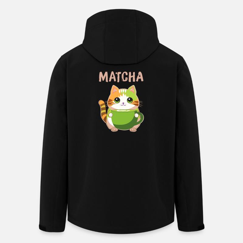 Chat Matcha - Veste softshell homme en polyester recyclé Stanley/Stella - noir