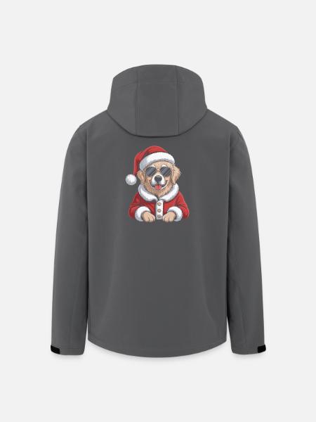 Weihnachtshund im Santa-Outfit - Recycelte Männer Softshell-Jacke von Stanley/Stella - Schwarz