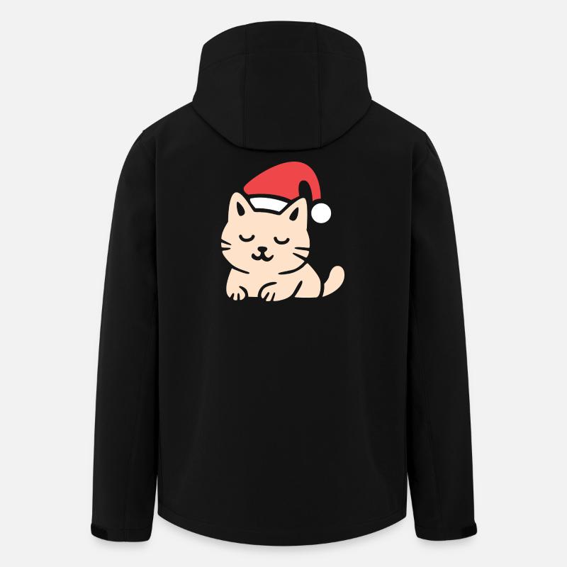 Süße Weihnachtskatze im Comfy Style - Recycelte Männer Softshell-Jacke von Stanley/Stella - Schwarz