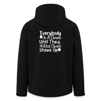 Circus Graphic Everybody Is A Clown Circus Gifts - Men’s Recycled Softshell Jacket by Stanley/Stella - black - Back - AI Model Male 185 light (185cm)