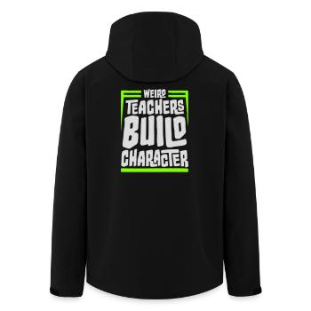 Weird Teachers Build Character Lustige Lehrer Logo - Recycelte Männer Softshell-Jacke von Stanley/Stella - Schwarz - Hinten - AI Model Male 185 light (185cm)