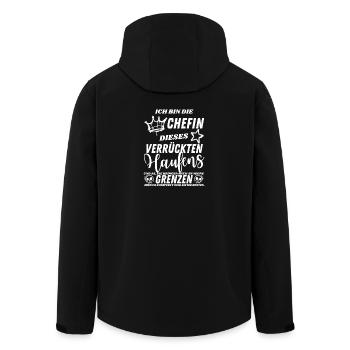 Verrückte Chefin - Verrückter Haufen Humor - Recycelte Männer Softshell-Jacke von Stanley/Stella - Schwarz - Hinten - AI Model Male 185 light (185cm)
