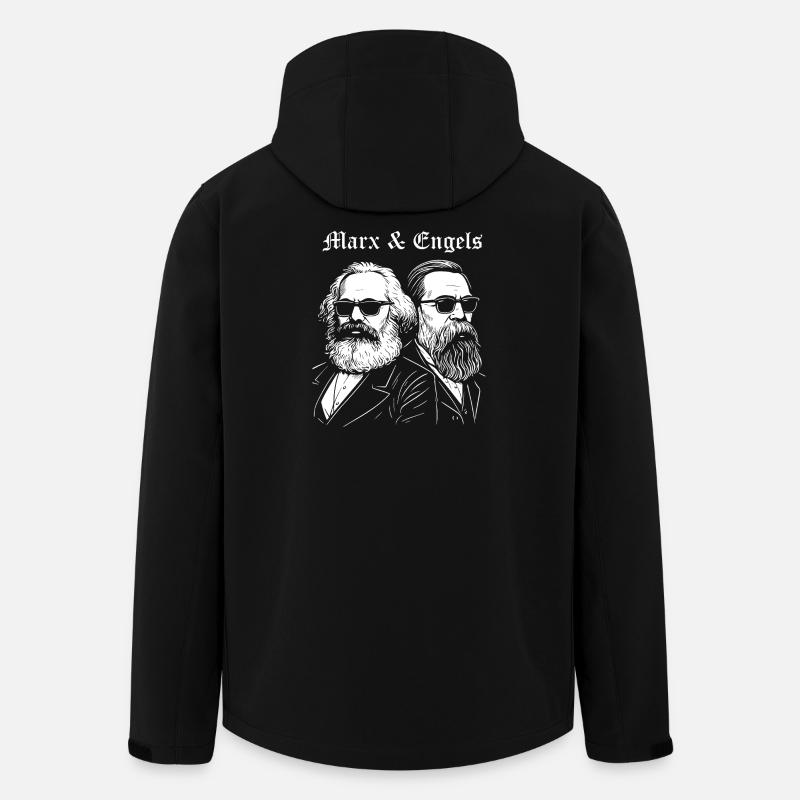 Marx & Engels with black Sunglasses - Men’s Recycled Softshell Jacket by Stanley/Stella - black