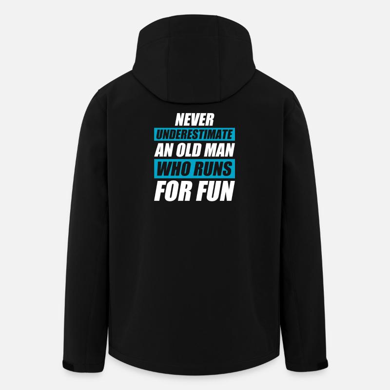 Old man funny running jogging runner - Men’s Recycled Softshell Jacket by Stanley/Stella - black