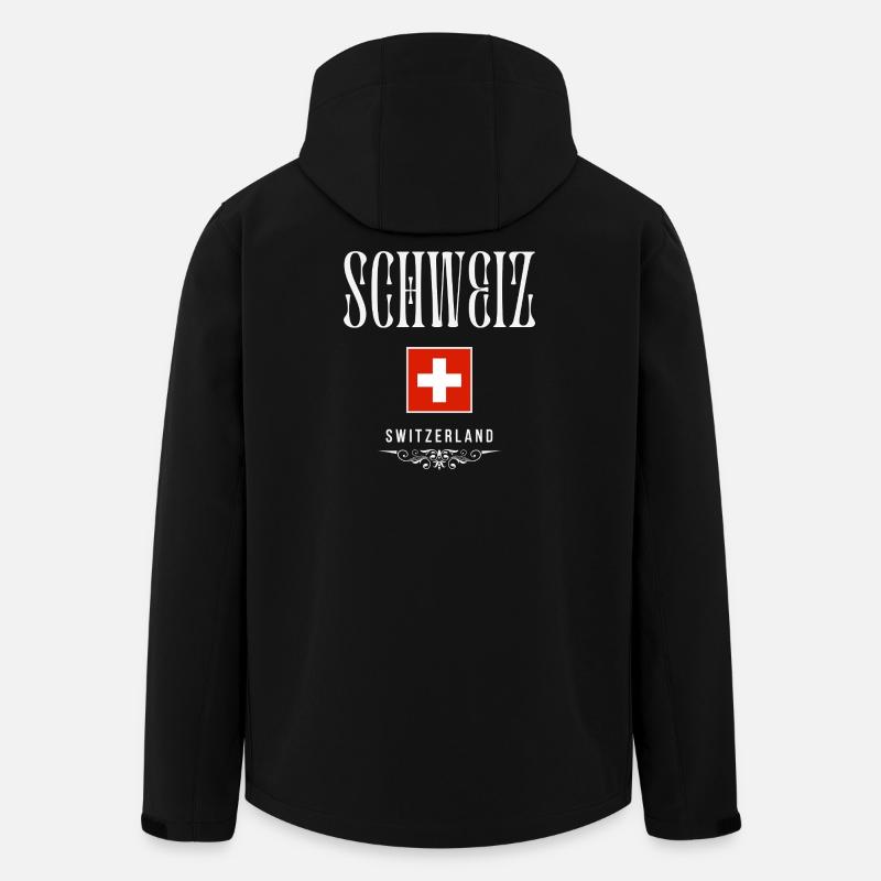 Schweizer Flagge, made in Switzerland - Recycelte Männer Softshell-Jacke von Stanley/Stella - Schwarz