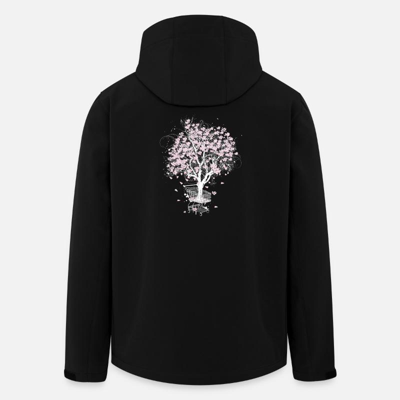 Kirschblütenbaum im Einkaufswagen - Recycelte Männer Softshell-Jacke von Stanley/Stella - Schwarz