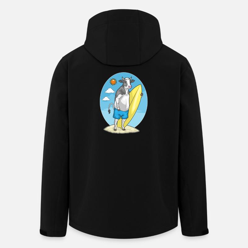 Été de planche de surf de Cow Beach - Veste softshell homme en polyester recyclé Stanley/Stella - noir