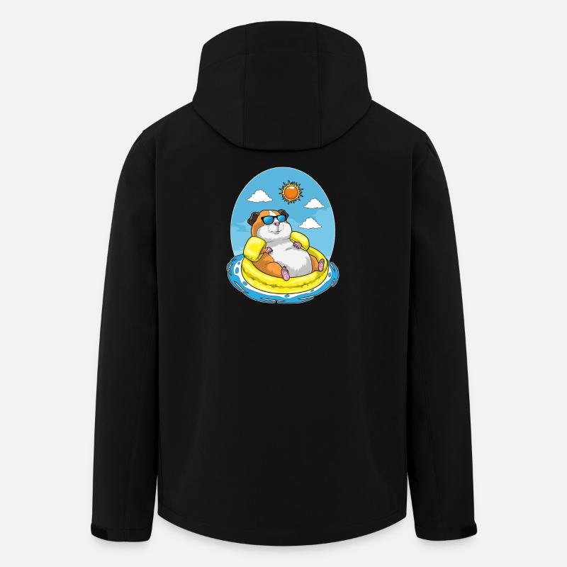 Hamster Swimming Swimming Ring Summer - Men’s Recycled Softshell Jacket by Stanley/Stella - black