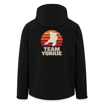 Yorkshire Terrier Retro Team Yorkie - Men’s Recycled Softshell Jacket by Stanley/Stella - black - Back - AI Model Male 185 light (185cm)