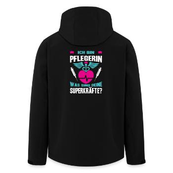 Pflegerin Geschenke Pflege Lustig Krankenpflegerin - Recycelte Männer Softshell-Jacke von Stanley/Stella - Schwarz - Hinten - AI Model Male 185 light (185cm)