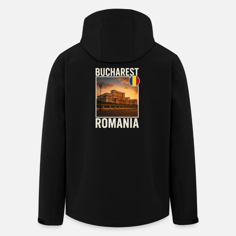 Roumanie Bucarest - Veste softshell homme en polyester recyclé Stanley/Stella - noir