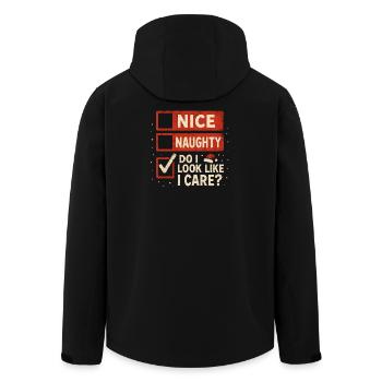 Naughty Nice Checklist Christmas Fun Christmas - Men’s Recycled Softshell Jacket by Stanley/Stella - black - Back - AI Model Male 185 light (185cm)