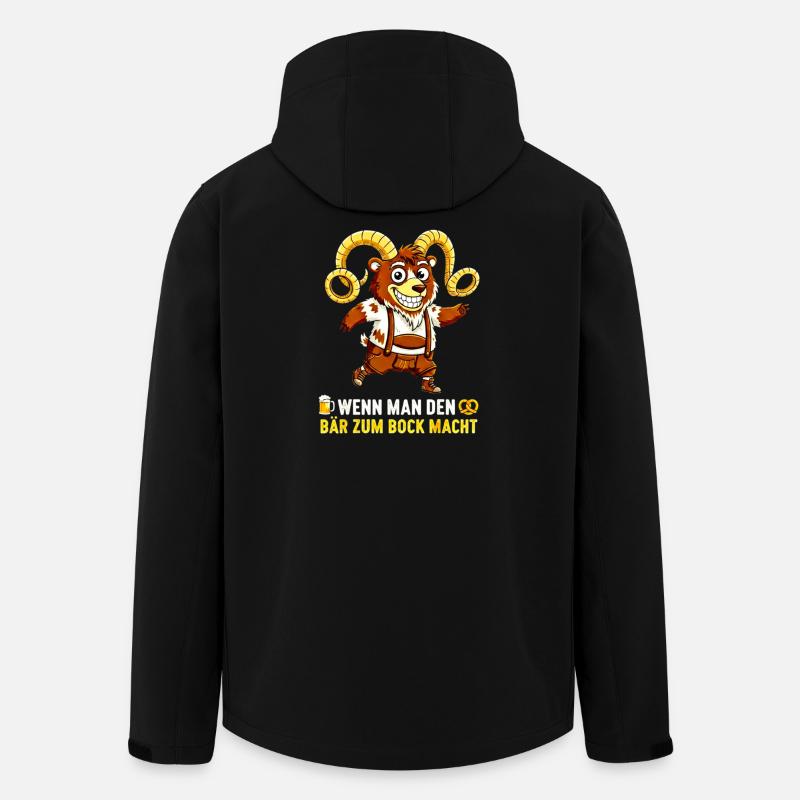 Bär zum Bock machen - Lederhose Satire - Recycelte Männer Softshell-Jacke von Stanley/Stella - Schwarz