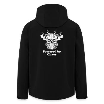Chaosflammen Totenkopf Muster - Recycelte Männer Softshell-Jacke von Stanley/Stella - Schwarz - Hinten - AI Model Male 185 light (185cm)