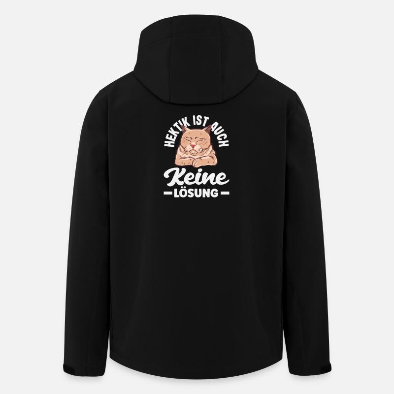 Funny Cat No Motivation Saying - Men’s Recycled Softshell Jacket by Stanley/Stella - black