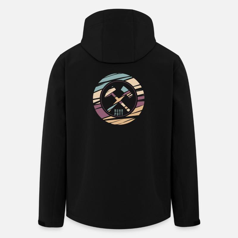 RuhrPott Retro Logo Druck - Recycelte Männer Softshell-Jacke von Stanley/Stella - Schwarz
