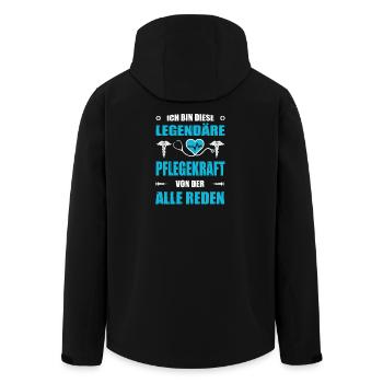 Pflegerin Geschenke Pflege Lustig Krankenpflegerin - Recycelte Männer Softshell-Jacke von Stanley/Stella - Schwarz - Hinten - AI Model Male 185 light (185cm)