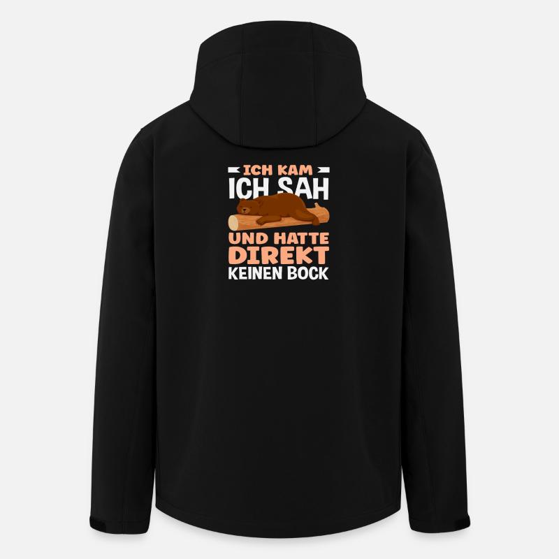 Funny Bear No Motivation Saying - Men’s Recycled Softshell Jacket by Stanley/Stella - black