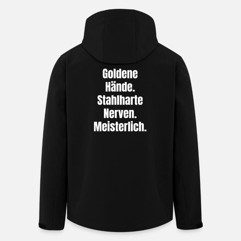 Goldene Hände Meisterlich - Recycelte Männer Softshell-Jacke von Stanley/Stella - Schwarz