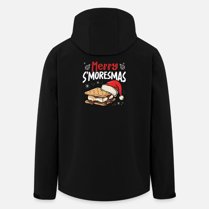 Merry S'moresmas Funny Holiday Campfire - Men’s Recycled Softshell Jacket by Stanley/Stella - black