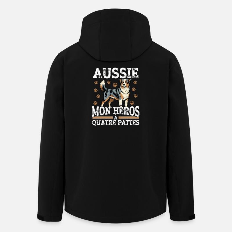 Aussie My Four-Legged Hero Dog - Men’s Recycled Softshell Jacket by Stanley/Stella - black