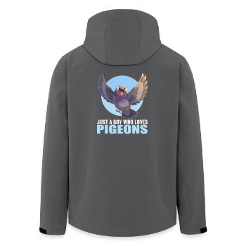 Pigeons Pigeon - Men’s Recycled Softshell Jacket by Stanley/Stella - black - Back - AI Model Male 185 light (185cm)