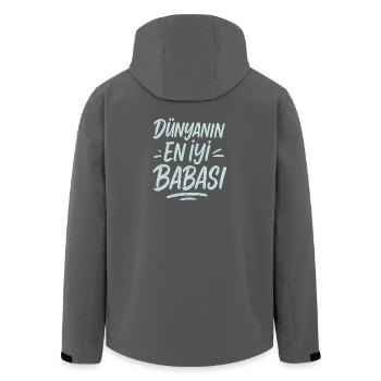 Bester Papa in türkische Sprache -Lettering Design - Recycelte Männer Softshell-Jacke von Stanley/Stella - Schwarz - Hinten - AI Model Male 185 light (185cm)