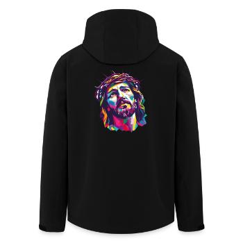 Jésus - Veste softshell homme en polyester recyclé Stanley/Stella - noir - Dos - AI Model Male 185 light (185cm)