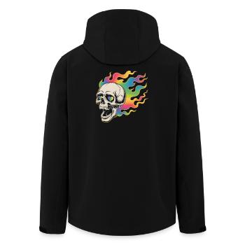Psychedelischer Totenkopf im Feuerdesign - Recycelte Männer Softshell-Jacke von Stanley/Stella - Schwarz - Hinten - AI Model Male 185 light (185cm)