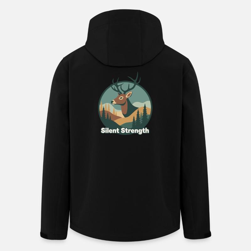 Stilles Stärke Reh im Wald - Recycelte Männer Softshell-Jacke von Stanley/Stella - Schwarz