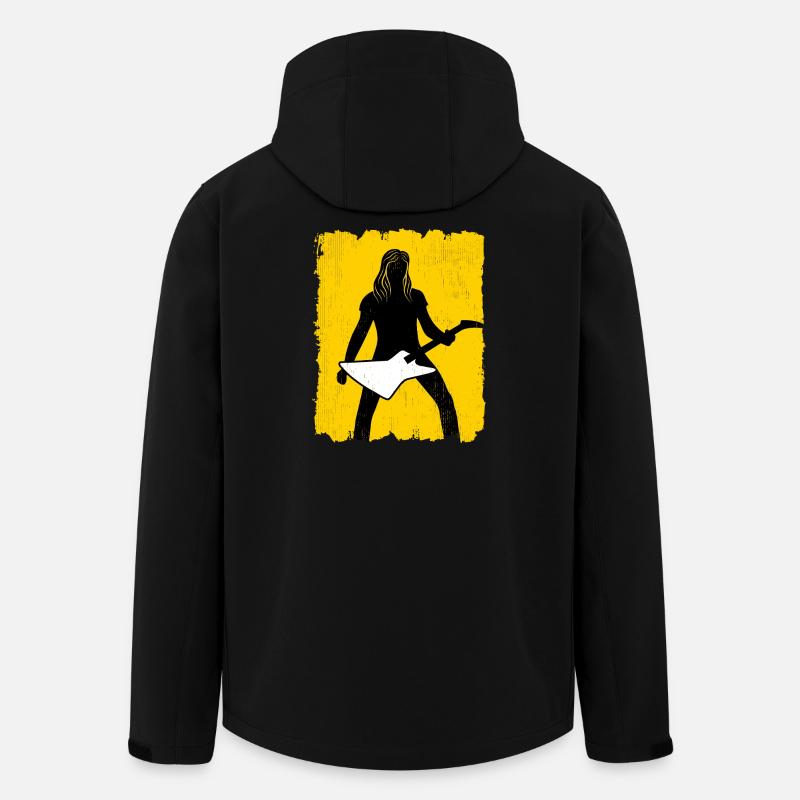 Affiche graffiti Silhouette du guitariste - Veste softshell homme en polyester recyclé Stanley/Stella - noir