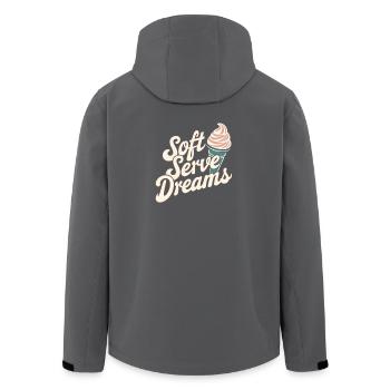 Soft Serve Dreams – Retro Eiscreme - Recycelte Männer Softshell-Jacke von Stanley/Stella - Anthrazit - Hinten - AI Model Male 185 light (185cm)
